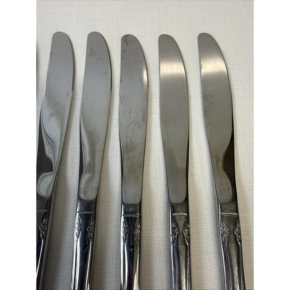 Oneida Mansfield Amadeus Dinner Knives 8 SOLID Stainless Wm A Rogers READ‎